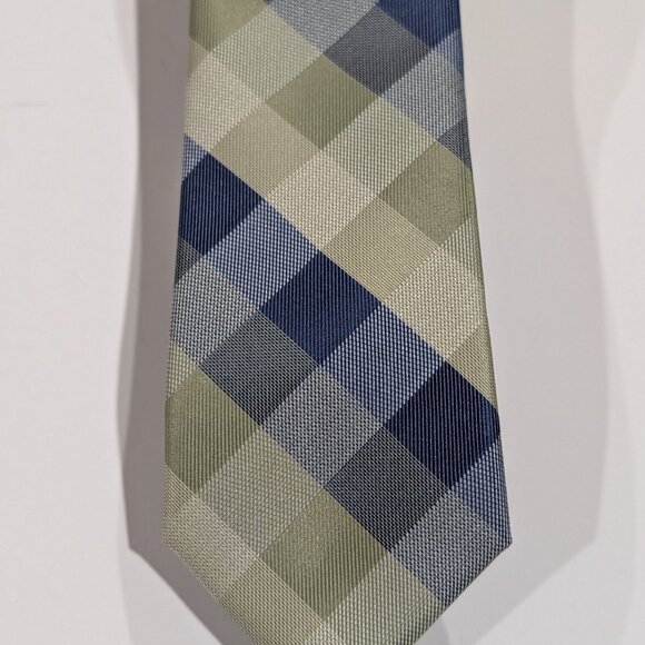 Goodfellow & Co Blue & Green Plaid Checked Mens Neck Tie NWOT Spring 2.75" Width - Picture 2 of 5